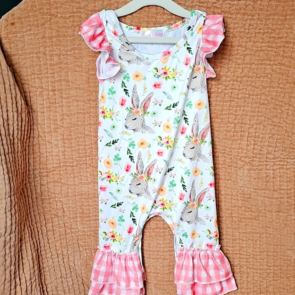 Clover Cottage Easter Romper - 6 to 12m
